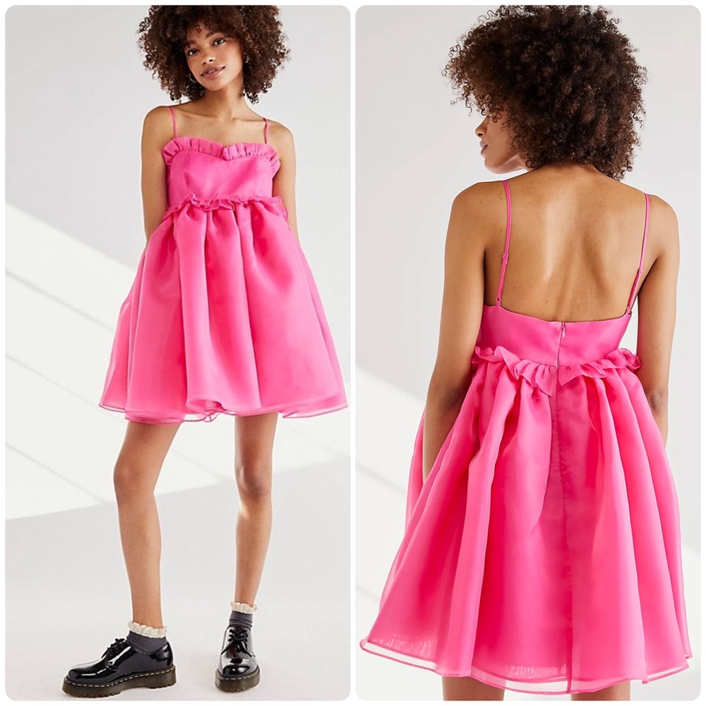 Selkie Rosebud Mini Dress Pink Size Medium - Picture 2 of 10